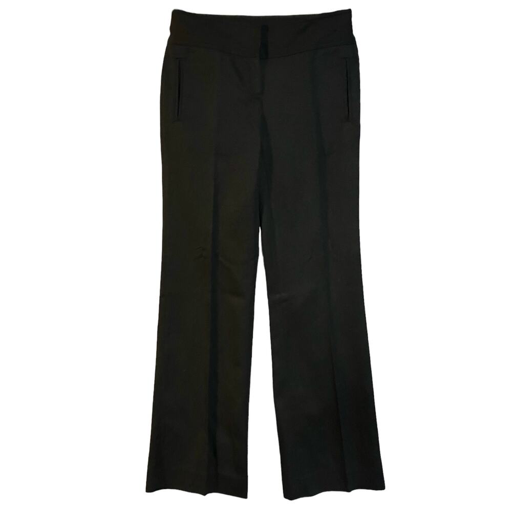 J. Crew Women's Black Cotton/Linen Favorite Fit Bootcut 32.5" Inseam Pants SZ 0 - Picture 2 of 9